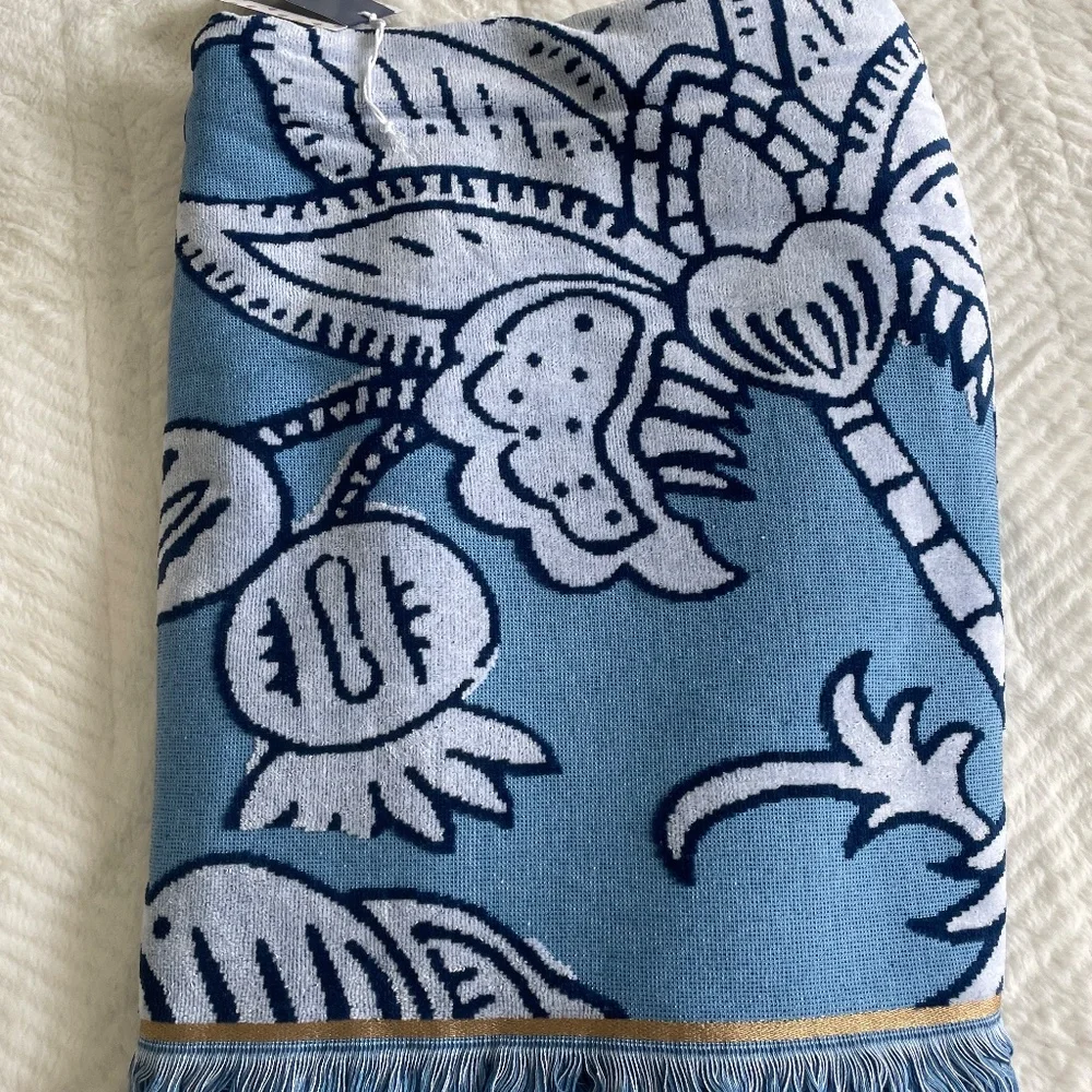 Floral Vines Beach Towel Blue - Roller Rabbit x Target FREE GIFT!